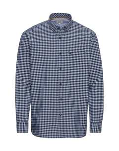 Рубашка повседневная, стандартного кроя, с длинным рукавом, воротник на пуговицах, мужская, цвет Night Blue Camel active