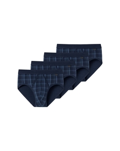 Трусы / трусы в упаковке из 4 шт. Original Classics в тонкую рубчику, темно-синий Schiesser