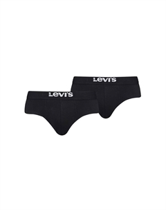 Мужские боксеры, 2 шт. - Solid Basic Brief Organic, пояс с логотипом, черный Levi's®