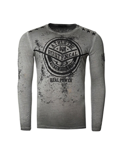 Рубашка с длинными рукавами и великолепным принтом спереди, антрацит Rusty neal