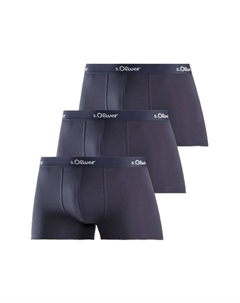 Трусы Hipster Basic, короткие, 3 шт., пояс с логотипом, мужские, темно-синий S.oliver