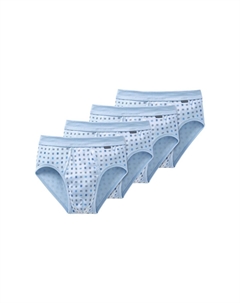 Трусы / трусы в упаковке из 4 шт. Cotton Essentials в тонкую рубчику, цвет Air Schiesser