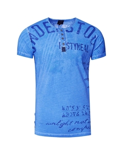 Рубашка с круглым вырезом и короткой планкой на пуговицах, цвет Sax Rusty neal