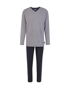 Мужская пижама с v-образным вырезом и логотипом, синий Tom tailor