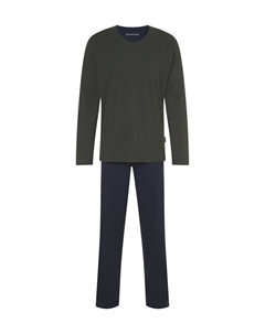 Мужская пижама с v-образным вырезом и логотипом, цвет Green Dark Tom tailor