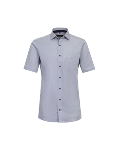 Мужская деловая рубашка с коротким рукавом и принтом современного кроя, синий Casa moda