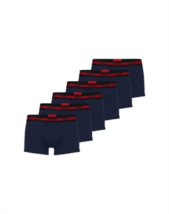 Мужские боксеры, 6 шт. - TRUNK TRIPLET PLANET, логотип, хлопок стрейч, синий Hugo