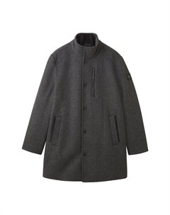 Пальто, карман на молнии, воротник стойка, для мужчин, темно-серый Tom tailor