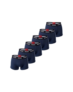 Мужские шорты-боксеры, 6 шт. - трусы-боксеры, 6 шт., логотип, хлопок стрейч, синий Hugo