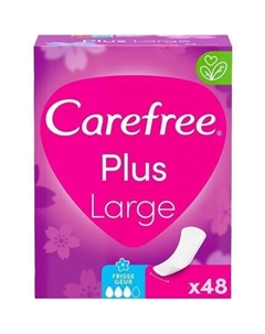 Большие ежедневные прокладки Plus с улучшенной впитывающей способностью свежего запаха, уровень 3, размер L, очень широкие Carefree