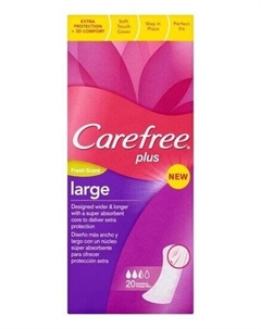 Гигиенические прокладки Plus Large, Fresh Scent, 20 штук Carefree