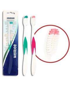 Зубная щетка средней жесткости для взрослых Wellbee Inna marka