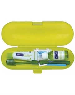 Ортодонтический (зубная щетка маленькая головка + жидкость 30мл + паста 15мл + воск + интерпрокс) TRAVEL KIT Vitis