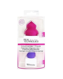 Набор спонжей для макияжа x2 + подставки для спонжей x2 Real techniques