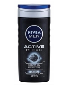 Гель для душа для лица, тела и волос для мужчин 250мл Men Active Clean Nivea