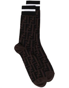 Fendi носки с логотипом ff один размер коричневый Fendi