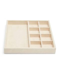 Бежевый поднос для шкатулки для драгоценностей среднего размера Vault для сережек, бежевый Wolf