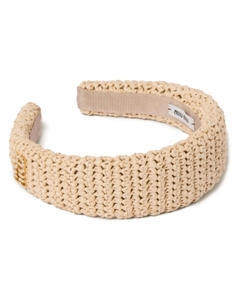 Плетеный ободок с логотипом, нейтральный цвет Miu miu