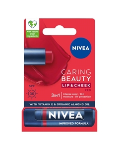 Питательная губная помада Caring Beauty 3в1 Красный 4,8г Nivea