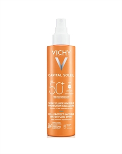 Capital Soleil Cell Protect Невидимый солнцезащитный спрей с высоким уровнем UVA и UVB SPF50+ 200 мл Vichy