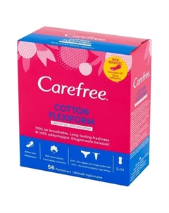 Ежедневные прокладки без запаха, 56 шт., Cotton Flexiform Carefree