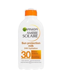 Ambre Solaire Солнцезащитное молочко против сухости, 24-часовое увлажнение SPF 15 Garnier