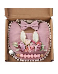 Подвеска-пустышка с украшением нагрудника на голову в экологически чистой коробке, розовый набор Inna marka