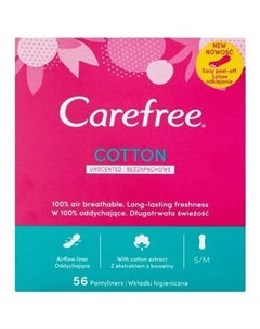 Гигиенические прокладки из хлопка и без запаха, 56 шт. Carefree