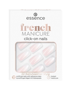Накладные ногти французский маникюр 02 в стиле бэби-бумер, 12 шт. Essence