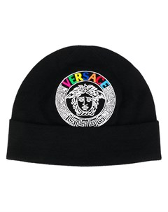 Versace шапка бини с вышитым логотипом medusa один размер черный Versace