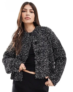 Рождественский кардиган с круглым вырезом и мишурной пряжей черного цвета Asos design