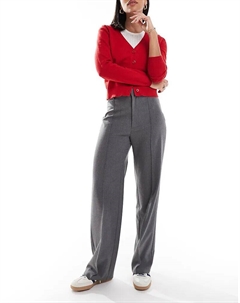 Брюки прямого кроя со швом спереди серого цвета Pull & bear