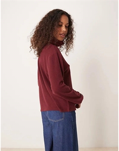 Сверхмягкий водолазка большого размера в бордовом цвете Asos design