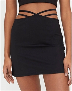 – Юбка с запахом черного цвета Pull & bear