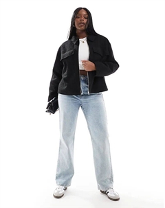 Укороченная шерстяная кофта черного цвета Yours