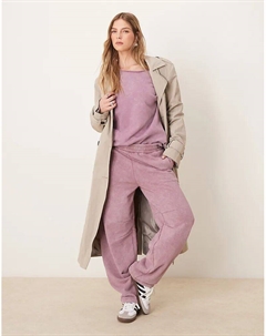 Джоггеры с бочкообразными штанинами в выстиранном фиолетовом цвете Asos design