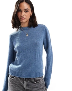 Пушистый вязаный джемпер пыльно-голубого цвета Asos design