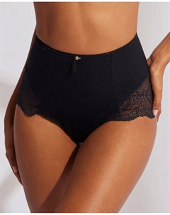 Очень высокие трусики с кружевом, черный Selmark