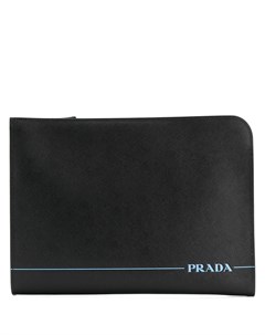 Prada сумка для ноутбука с принтом один размер черный Prada