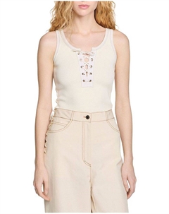 Майка со шнуровкой, слоновая кость/кремовый Sandro