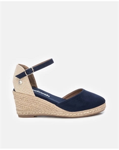 Женские эспадрильи на танкетке с пряжкой, темно-синий Refresh
