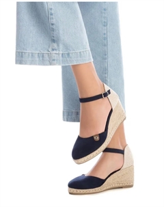 Женские эспадрильи на танкетке с пряжкой, темно-синий Refresh