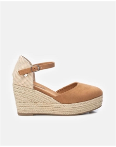 Женские эспадрильи на танкетке с пряжкой, коричневый Refresh