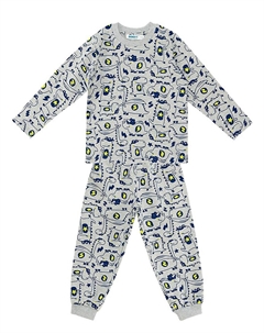 Серый пижамный комплект для мальчика Super Dino для мальчика Denokids