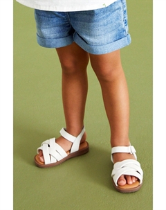 Кожаные сандалии с ремешками, белый Next