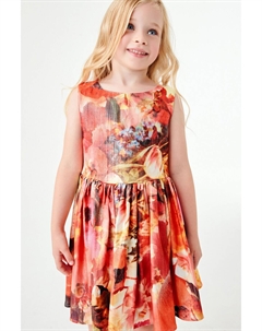 Платье металлик с цветочным принтом, красный Next