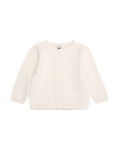 Вязаный кардиган, белый Petit bateau