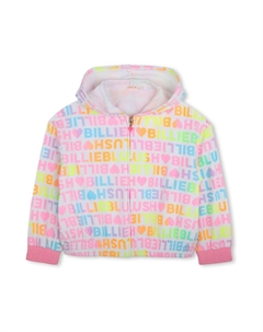 Толстовка с капюшоном на молнии, белый Billieblush