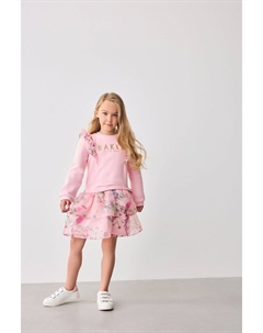 Платье свитер из органзы с оборками, розовый Baker by ted baker