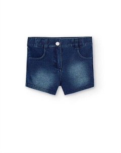 Джинсовые шорты для девочки с застежкой на пуговицу и молнию, синий Boboli